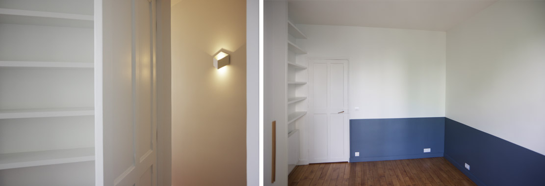 chambre mur bleu cendré peinture Argile
