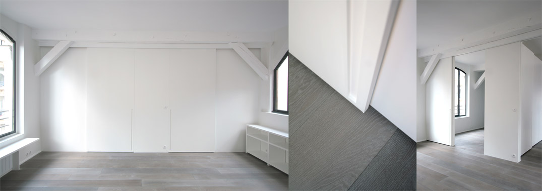 salon chambres portes fermées