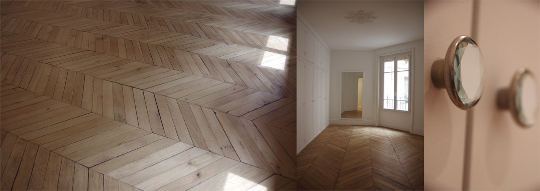 parquet point de hongrie effet nature boutons miroir