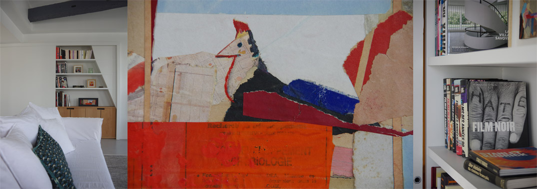 meuble hêtre étagères bibliothèque détail collage philibert charrinpoule