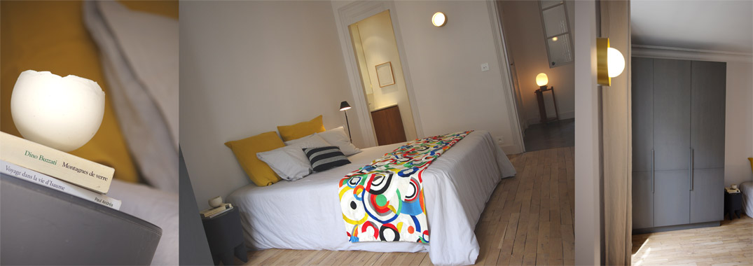 dressing frêne teinté anthracite jeté de lit Mondrian Red Larsen