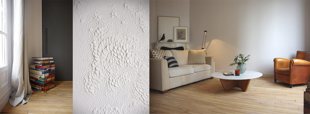 parquet brut huilé papiers sculpés Lauren Collin