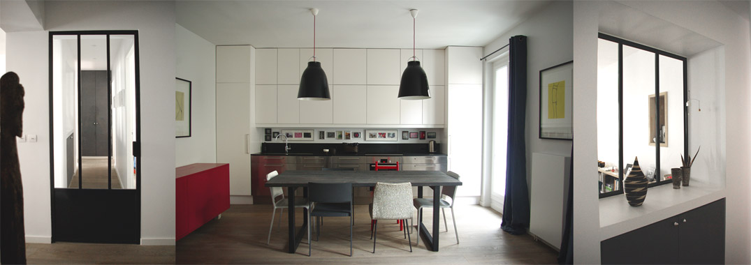 châssis atelier couloir table chêne gris